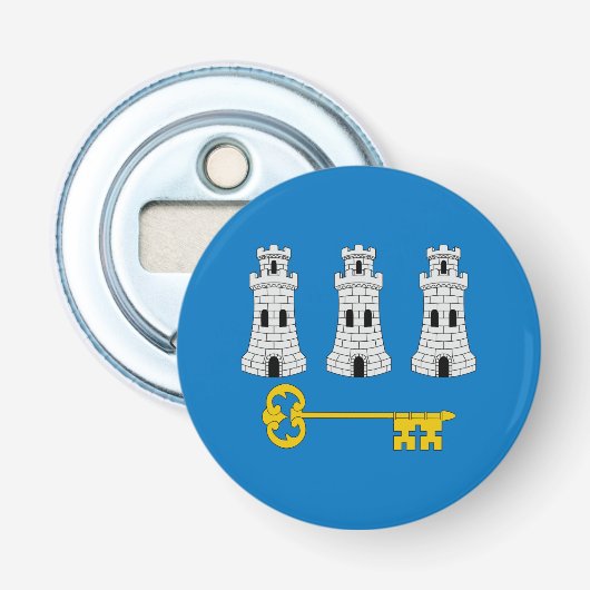 Vlag van Havana, Cuba Flesopener Button Flesopener (Voorkant)