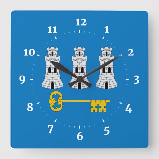 Vlag van Havana, Cuba Vierkante Wandklok (Voorkant)