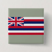 Vlag van Hawaï (Amerikaanse staat) Vierkante Button 5,1 Cm (Voorkant)