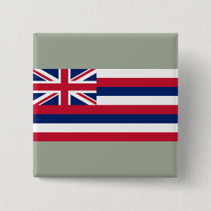 Vlag van Hawaï (Amerikaanse staat) Vierkante Button 5,1 Cm
