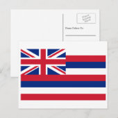 Vlag van Hawaï Vlag van Hawaï Briefkaart (Voorkant / Achterkant)