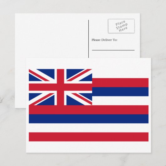 Vlag van Hawaï Vlag van Hawaï Briefkaart (Voorkant / Achterkant)