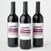 Vlag van Hawaï Wijn Etiket (Flessen)