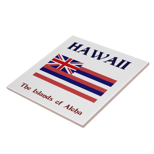 Vlag van Hawaii en motto Tegeltje (Zijkant)