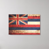 Vlag van Hawaii op oude houten korrels Canvas Afdruk (Voorkant)