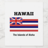 Vlag van Hawaii Wijn Etiket (Enkel label)