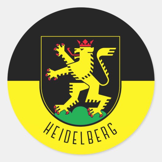 Vlag van Heidelberg - DUITSLAND Ronde Sticker (Voorkant)