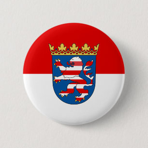 Vlag van Hesse-speldje Ronde Button 5,7 Cm