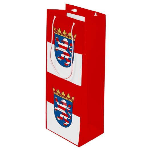 Vlag van hesse Wine Gift Bag Wijn Cadeautas (Voorkant Gekanteld)