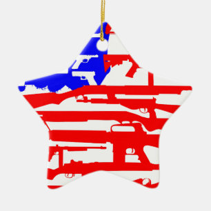 Vlag van het 2de Amendement van Pistolen Keramisch Ornament