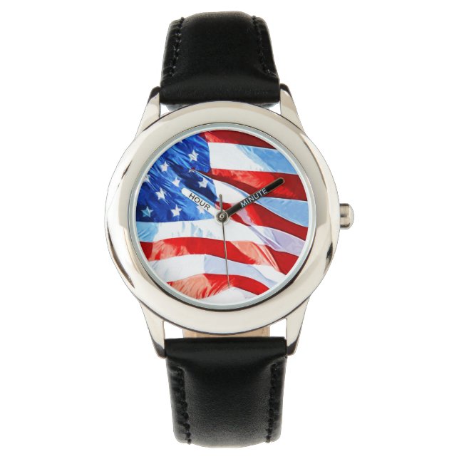 Vlag van het Amerikaanse Abstracte impressionisme Horloge (Voorkant)