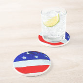 Vlag van het Amerikaanse Abstracte impressionisme Zandsteen Onderzetter (Zijkant)