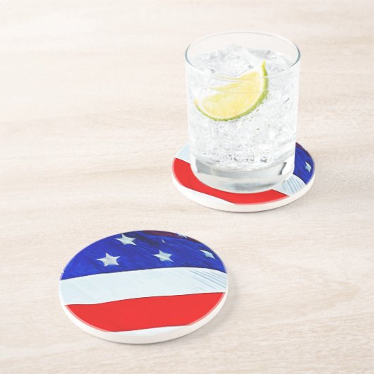 Vlag van het Amerikaanse Abstracte impressionisme Zandsteen Onderzetter (Zijkant)