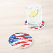 Vlag van het Amerikaanse Abstracte impressionisme Zandsteen Onderzetter (Zijkant)