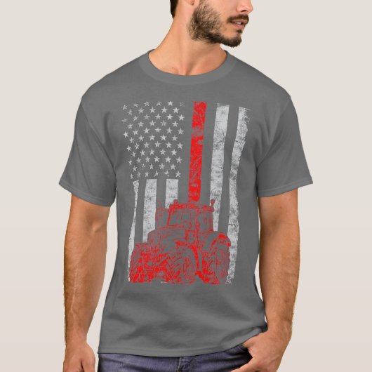 vlag van het Amerikaanse Boerderij van boerentract T-shirt (Voorkant)