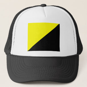 Vlag van het anarchokapitalisme van Geel en Zwart Trucker Pet