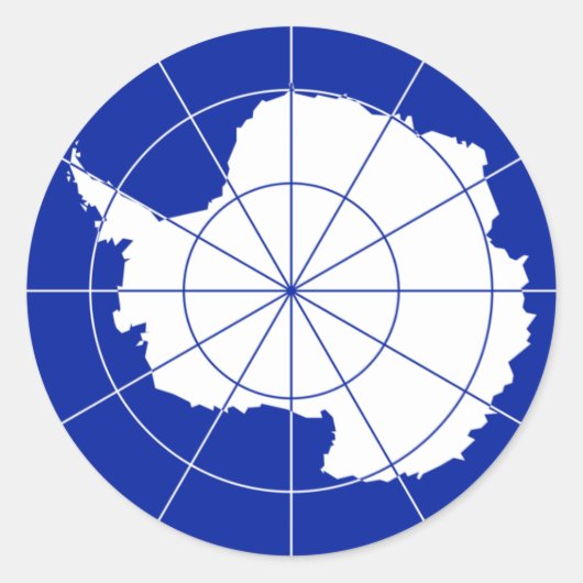 Vlag van het Antarctisch Verdrag Ronde Sticker (Voorkant)