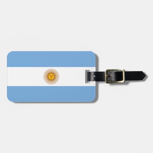 Vlag van het Argentijnse Bagagelabel met lederriem (Voorkant horizontaal)
