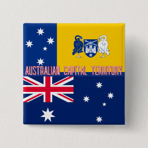 Vlag van het Australisch Hoofdstedelijk Territoriu Vierkante Button 5,1 Cm