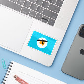 Vlag van het Banabaanse volk, Micronesia, Oceanië Sticker (Laptop met iPhone)