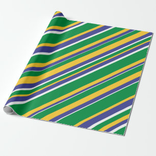 Vlag van het Braziliaanse geïnspireerde patroon v Cadeaupapier