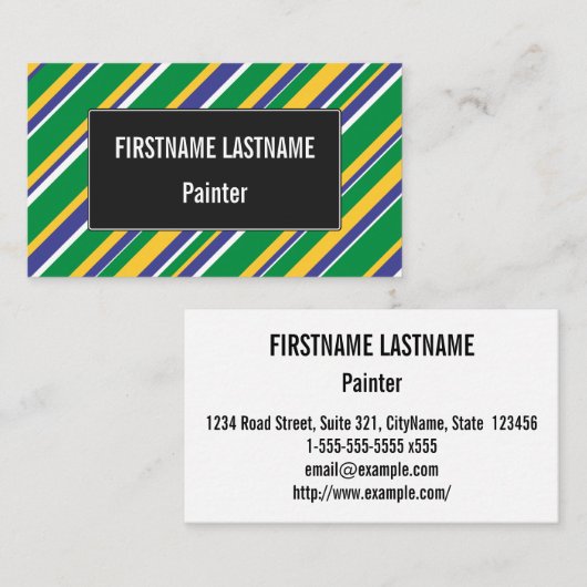 Vlag van het Braziliaanse geïnspireerde patroon va Visitekaartje (Voorkant / Achterkant)