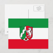 Vlag van het Briefkaart Noordrijn-Westfalen (Voorkant / Achterkant)