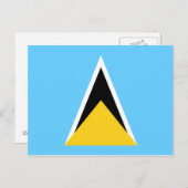 Vlag van het Briefkaart Saint Lucia (Voorkant / Achterkant)