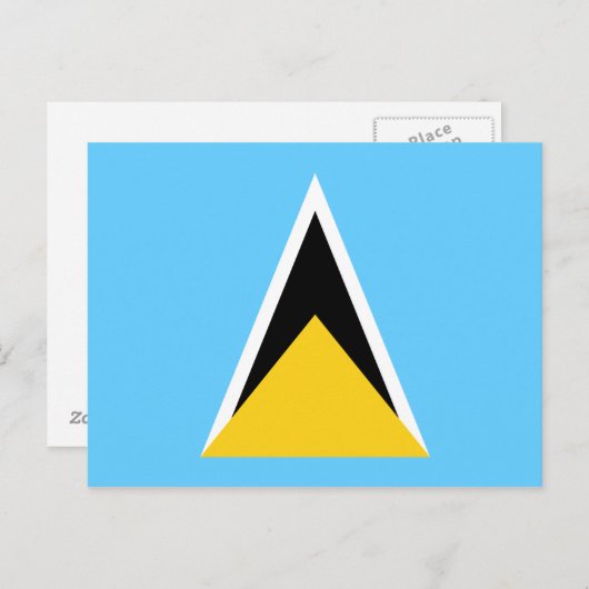 Vlag van het Briefkaart Saint Lucia (Voorkant / Achterkant)