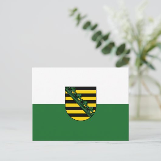 Vlag van het Briefkaart Saksen (Staand voorkant)