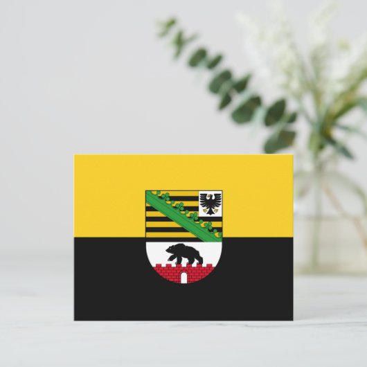 Vlag van het Briefkaart Saksen-Anhalt (Staand voorkant)