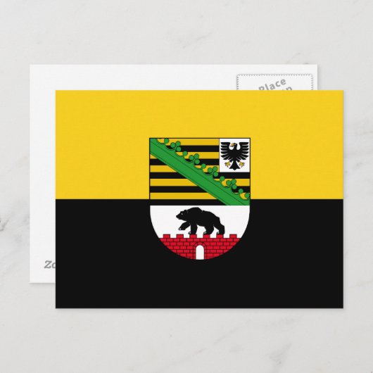 Vlag van het Briefkaart Saksen-Anhalt (Voorkant / Achterkant)