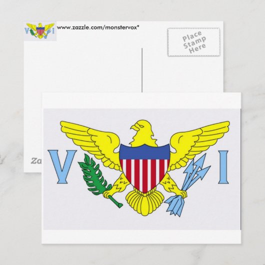 Vlag van het Briefkaart van de Maagdeneilanden (Voorkant / Achterkant)