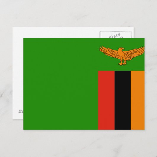 Vlag van het Briefkaart Zambia (Voorkant / Achterkant)