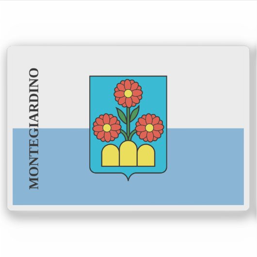 Vlag van het castello van Montegiardino, San Marin Sticker (Voorkant)