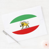 vlag van het Constitutioneel Monarchie van Iran (1 Ovale Sticker (Envelop)