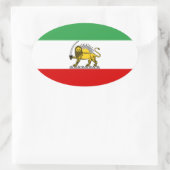 vlag van het Constitutioneel Monarchie van Iran (1 Ovale Sticker (Tas)