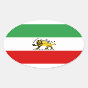 vlag van het Constitutioneel Monarchie van Iran (1 Ovale Sticker