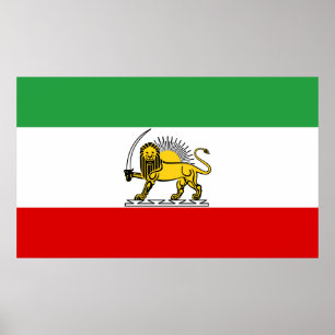 vlag van het Constitutioneel Monarchie van Iran (1 Poster