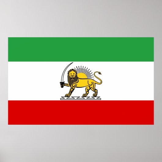 vlag van het Constitutioneel Monarchie van Iran (1 Poster (Voorkant)