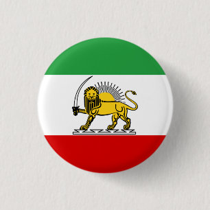 vlag van het Constitutioneel Monarchie van Iran (1 Ronde Button 3,2 Cm