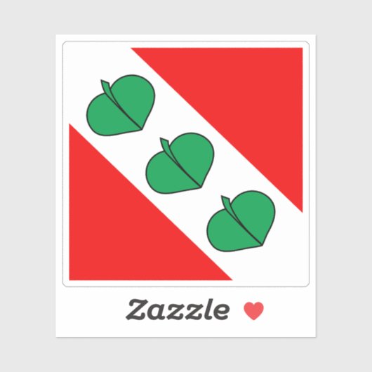 Vlag van het Courtelary District, Zwitserland Sticker (Vel)