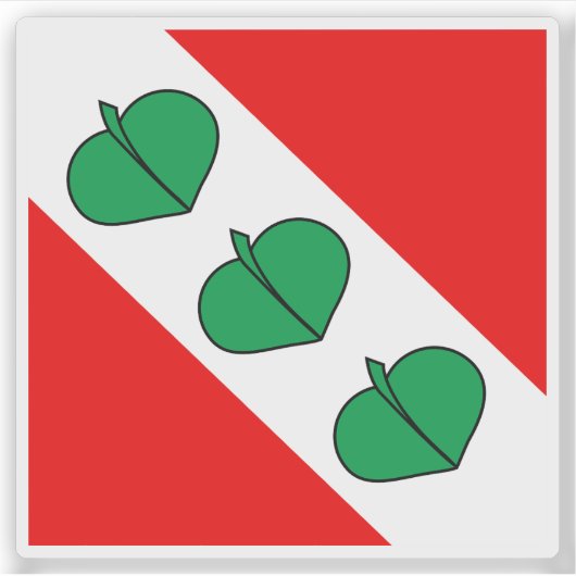 Vlag van het Courtelary District, Zwitserland Sticker (Voorkant)