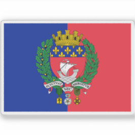 Vlag van het departement Parijs, Frankrijk Sticker