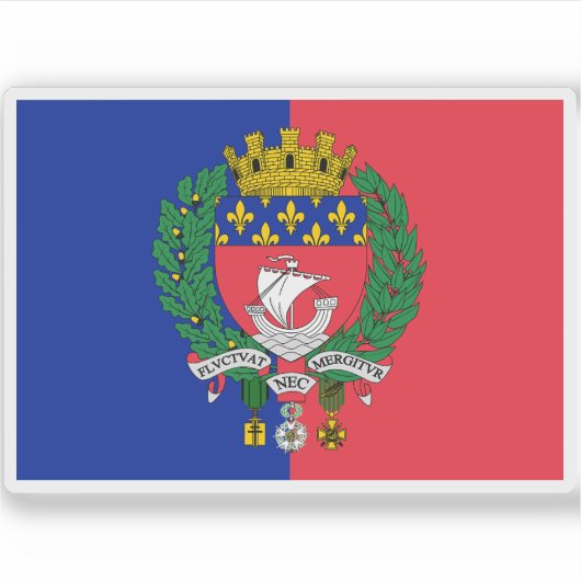 Vlag van het departement Parijs, Frankrijk Sticker (Voorkant)