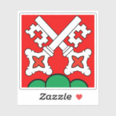 Vlag van het district La Neuveville, Zwitserland Sticker (Vel)