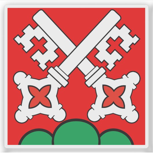 Vlag van het district La Neuveville, Zwitserland Sticker (Voorkant)