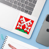 Vlag van het district La Neuveville, Zwitserland Sticker (Laptop met iPhone)