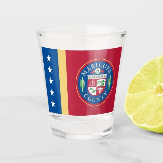 Vlag van het district Maricopa (Arizona) Shot Glas (Voorkant)