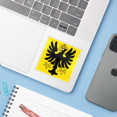 Vlag van het district Oberhasli, Zwitserland Sticker (Laptop met iPhone)